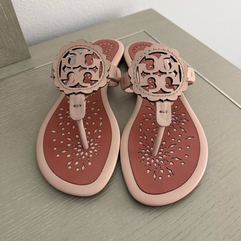 Tory Burch Miller Scalloped Sandals - Pink - Picture 2 of 5